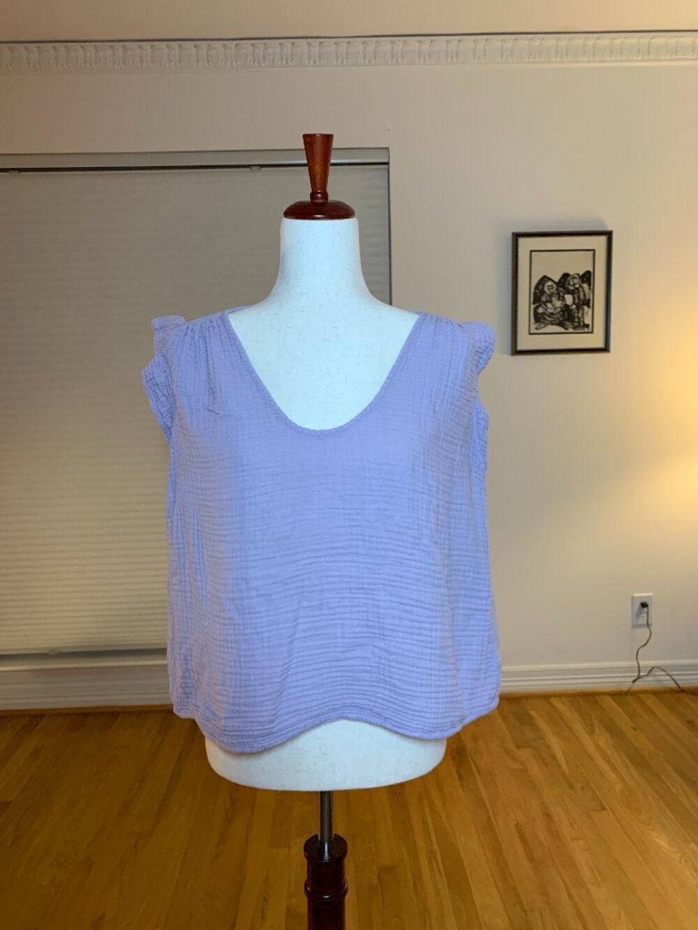 Velvet by Graham & Spencer Lavender Peplum Top Size small Anthropologie Boho